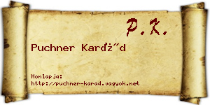 Puchner Karád névjegykártya